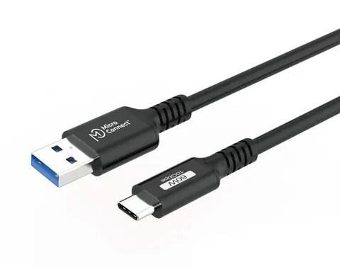 USB3.2AC - Kabel USB-A do USB-C, 60W, 10Gbps, USB 3.2 Gen 2 - 2 m. MicroConnect