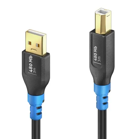 U200 - Kabel USB A-B, 2A/5V/10W, USB 2.0 do drukarki lub skanera, 2m. PureLink