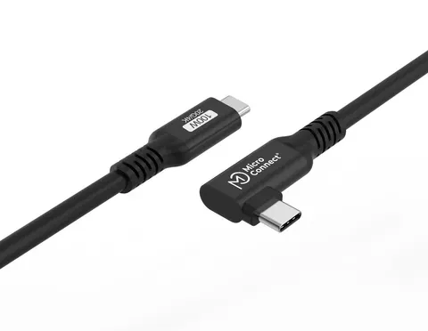 USB3.2CC-A - Kabel kątowy USB-C Premium, 100W, 20Gbps, 4K60Hz, 3m. MicroConnect