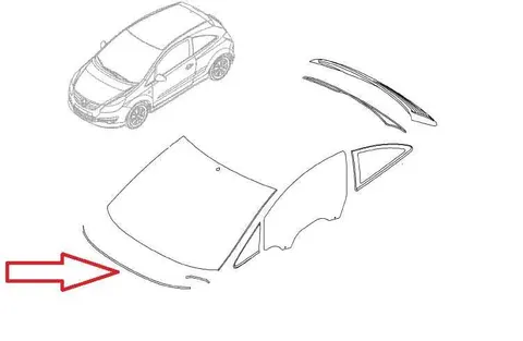 Uszczelka dolna szyby przedniej Opel Corsa D