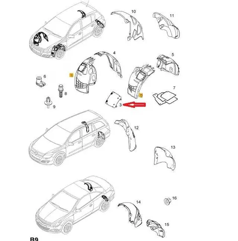 Pokrywa nadkola przód Opel Astra H, Zafira B