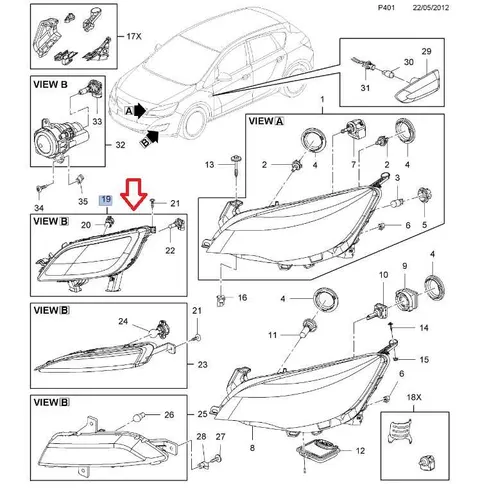 Kierunkowskaz prawy Astra J do 2013r.
