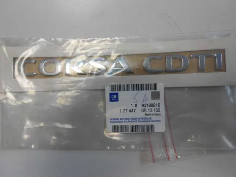 Napis "Corsa Cdti" tylnej klapy bagaznika Opel Corsa D
