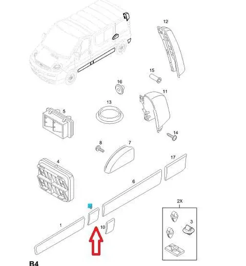 Listwa słupka lewa Opel vivaro