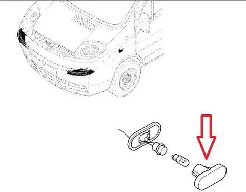 Klosz lampy kierunkowskazu Opel Vivaro A