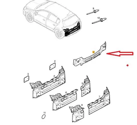 ściana tylna zewnętrzna Opel Astra H