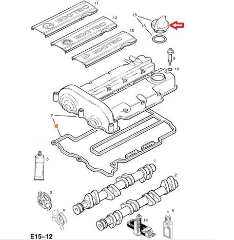 Korek wlewu oleju Opel Astra H, Zafira B, Corsa D, Antara, Meriva b