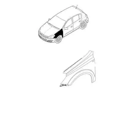 Błotnik przedni prawy Opel Astra H