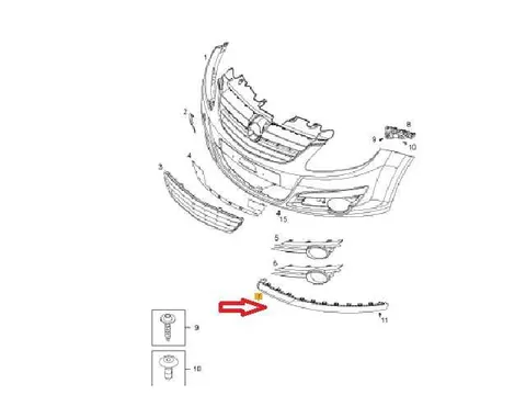 Spoiler zderzaka prawy Opel Corsa D
