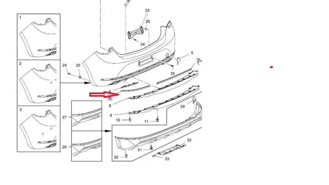 Listwa chromowa zderzaka tył lewa Opel Astra J