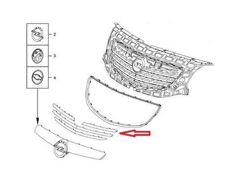 Listwa chromowana lewa atrapy Opel Insignia