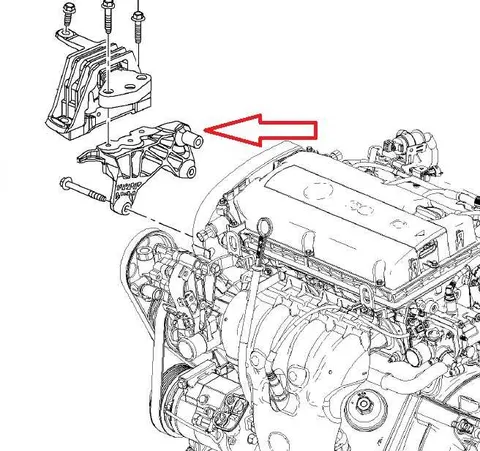 Wspornik prawy mocowania silnika Opel Insignia