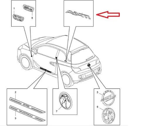 Napis "Adam" do samochodu Opel Adam