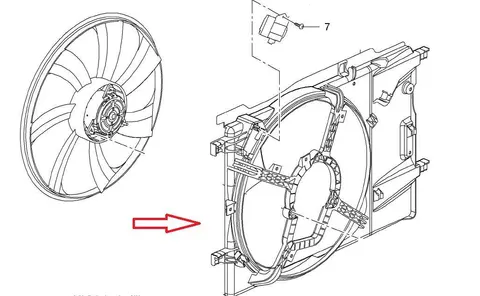 Osłona wentylatora chłodnicy Opel Adam