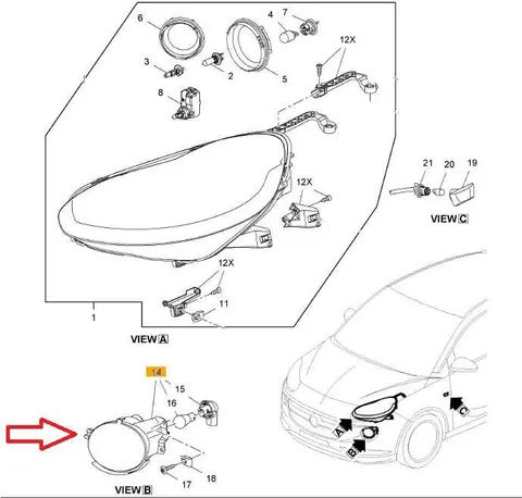 światło kierunkowskazu Opel Adam