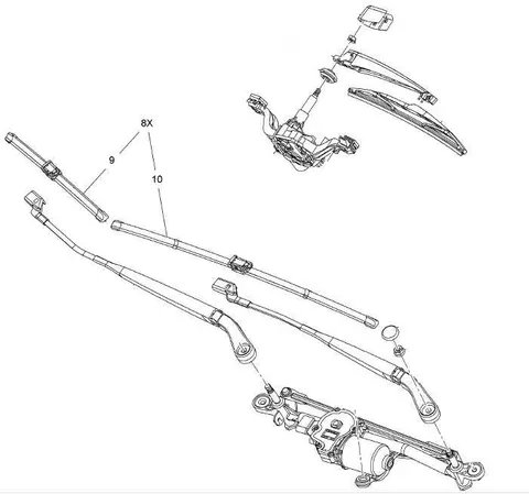 Ramię wycieraczki tył Opel Adam