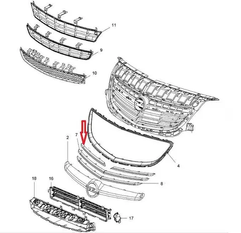 Listwa chromowana prawa atrapy Opel Insignia