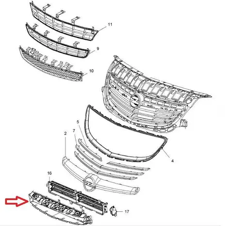 Kierownica wlotu powietrza Opel Insignia