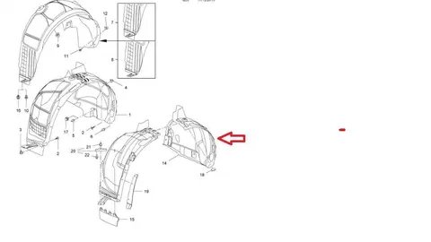 Nadkole przednie lewe część tylna Opel Astra J od 2014