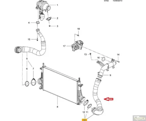 Przewód turbosprężarki Opel Insignia