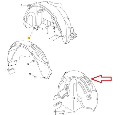 Nadkole tylne prawe Opel Mokka