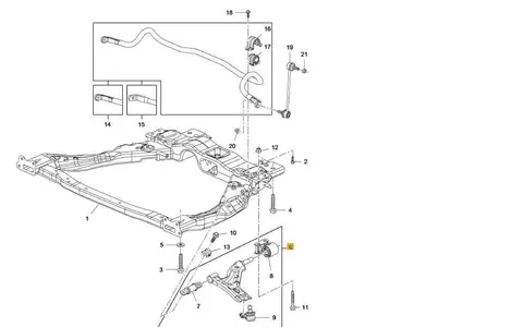 Wahacz przedni lewy Opel Karl