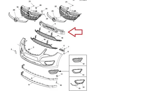 Absorber zderzak przód Opel Karl