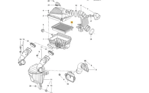 Rezonator filtra powietrza Opel Karl