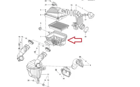Obudowa dolna filtra powietrza Opel Karl