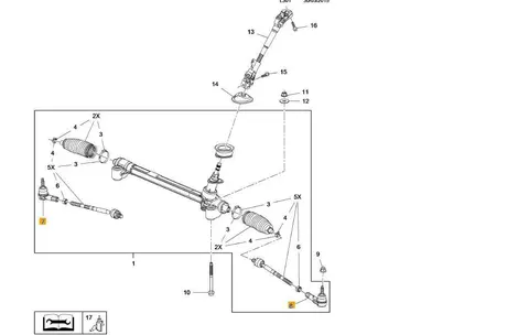 Końcówka drążka kieroniczego lewa Opel Karl