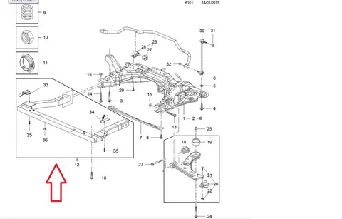 Przedłużenie rama pod silnikiem Opel Corsa E