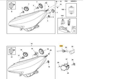 Gniazdo żarówki kierunkowskazu bocznego Opel
