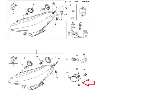 Przednie światło przeciwmgielne Opel Corsa E