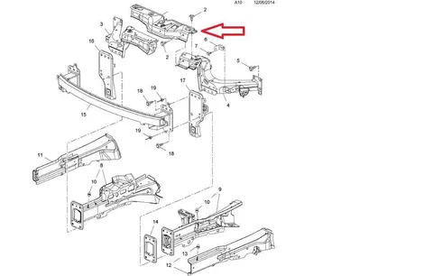 Wzmocnienie środkowe pasa przedniego Opel Corsa E