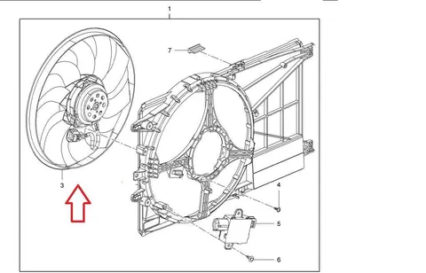 Wentylator chłodnicy Opel Corsa E; Adam