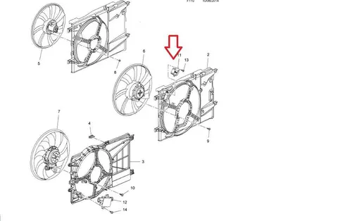 Opornik wentylatora chłodnicy wody Opel Adam. Corsa E, Meriva b