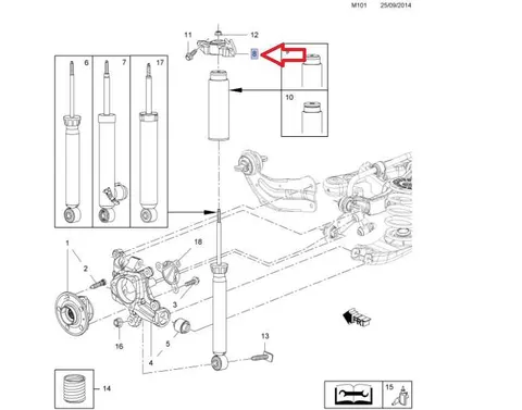 Mocowanie amortyzatora tył Opel Insignia dla flexride lewe