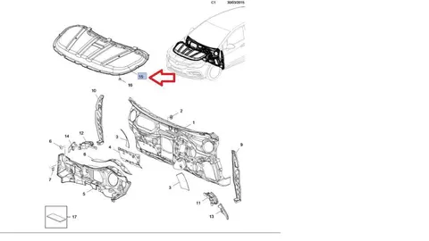 Wygłuszenie maski Opel Astra K