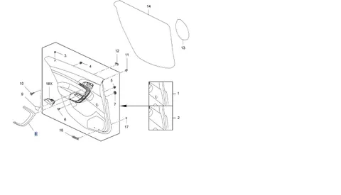 Element wykończenia drzwi tył Opel Insignia matowy chrom
