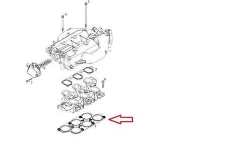 Uszczelka kolektora ssącego Opel 2,8 benzyna