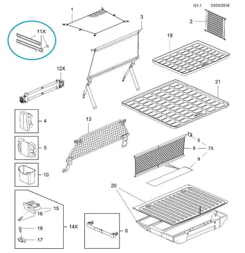 Zestaw szyn bocznych flexorganizer