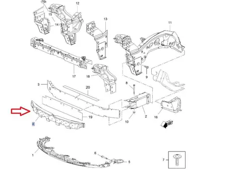 Absorber zderzaka przód Opel Insignia A po lifcie