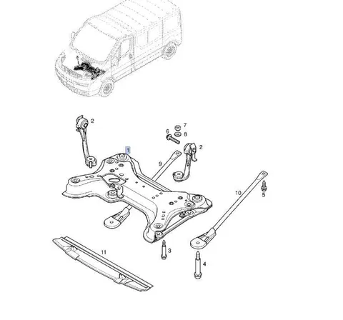 Rama zawieszenia przód Opel vivaro