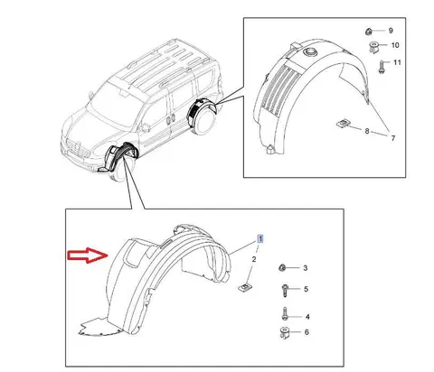 Nadkole prawy przód Opel Combo D