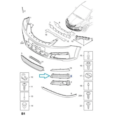 Kratka halogenu Zafira B