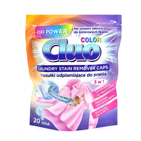 CLUO Odplamiacz w kapsułkach DO KOLORU, 30 szt