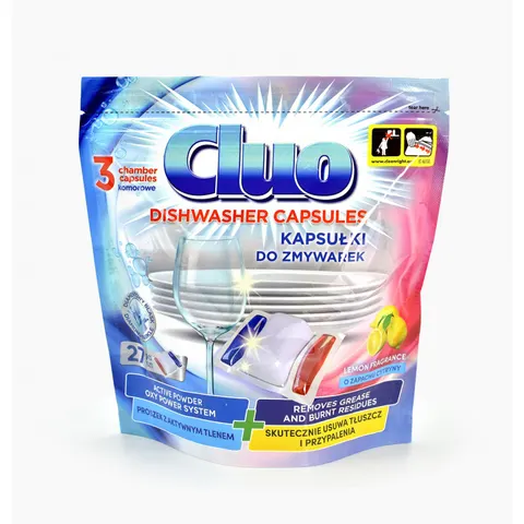 CLUO Kapsułki do zmywarki LEMON, 27 szt