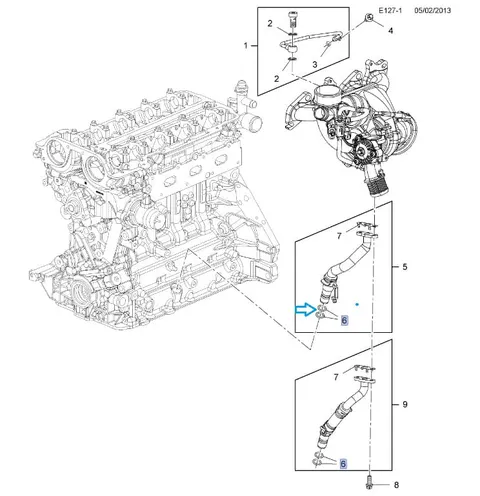 uszczelka przewodu turbosprężarki 1,4 turbo