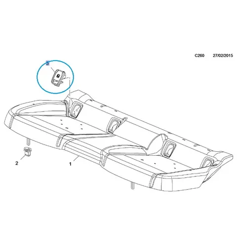 Pokrywa isofix tylnej kanapy Astra K