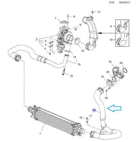 Przewód wylotowy turbo Mokka